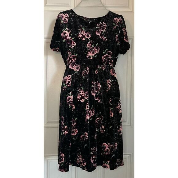 Hot Topic Roses & Moons Velvet Dress (Med) - Picture 3 of 9